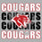 Close-up view of Tomball High School Cougars Unisex 3/4 sleeve Raglan T-shirt 233