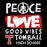 A graphic design on a black background featuring the words 'PEACE', 'LOVE', 'GOOD VIBES', and 'TOMBALL HIGH SCHOOL' in distressed white and red lettering, with a peace sign and heart motif. Tomball High School Cougars Classic Unisex Black T-shirt 240