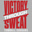 A graphic design featuring the motivational phrase 'VICTORY THROUGH SWEAT' in distressed red and white lettering, with 'TOMBALL COUGARS' printed below in white, set against a solid gray background. Tomball High School Cougars Classic Unisex Grey T-shirt 241