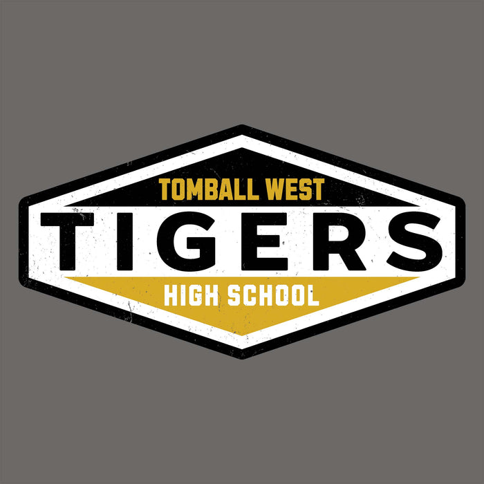 Close-up view of Tomball West High School Tigers Dark Grey Classic Unisex T-shirt 009