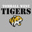 Close-up view of Tomball West High School Tigers Unisex 3/4 sleeve Raglan T-shirt 017