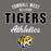 Close-up view of Tomball West High School Tigers Dark Grey Classic Unisex T-shirt 034