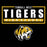 Tomball West Tigers High School logo on a black background, featuring bold white and gold text with a stylized tiger head mascot below. Tomball West High School Tigers Women's Black SoftStyle T-shirt 049