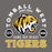 A graphic design featuring a roaring tiger head logo in gold, white, and black, surrounded by the words 'TOMBALL WEST' and 'SPIRIT MODE ACTIVATED', with 'GAME DAY READY TIGERS' below on a solid dark gray background. Tomball West High School Tigers Dark Grey Classic Unisex T-shirt 208