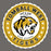 A circular school mascot sticker or decal featuring a roaring tiger head with the text 'TOMBALL WEST HIGH SCHOOL' and 'LET'S GO TEAM' on a gray background. Tomball West High School Tigers Dark Grey Classic Unisex T-shirt 216