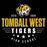 A black square graphic with a stylized tiger head logo above the text 'TOMBALL WEST TIGERS HIGH SCHOOL' in yellow and white, plus 'ESTD 2026' and decorative stars. Tomball West High School Tigers Women's Black SoftStyle T-shirt 217