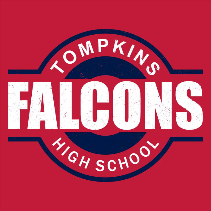 Close-up view of Tompkins High School Falcons Red Classic Unisex T-shirt 011