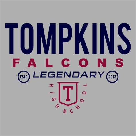 Tompkins High School Sports Grey Classic T-shirt 03