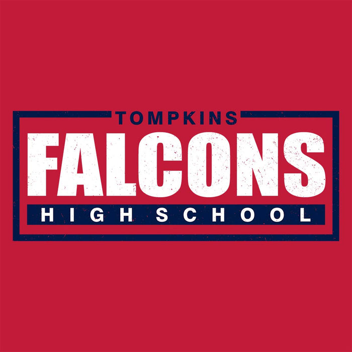Close-up view of Tompkins High School Falcons Red Classic Unisex T-shirt 049