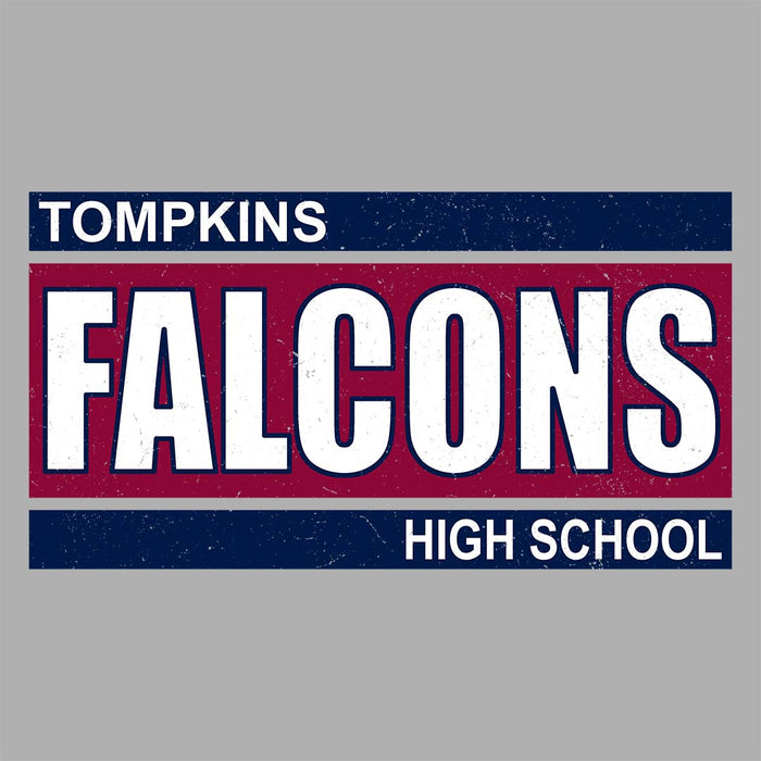 Close-up view of Tompkins High School Falcons Grey Classic Unisex T-shirt 098