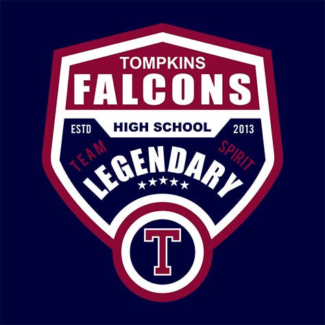 Tompkins High School Navy Unisex T-shirt 14