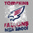 Close-up view of Tompkins High School Falcons Grey Classic Unisex T-shirt 205