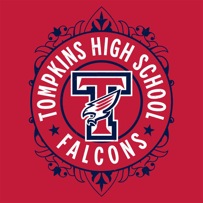 Close-up view of Tompkins High School Falcons Red Classic Unisex T-shirt 227