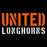 Close-up view of United High School Longhorns Unisex 3/4 sleeve Raglan T-shirt 017