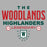 Close-up view of The Woodlands High School Highlanders Unisex 3/4 sleeve Raglan T-shirt 003