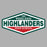 Close-up view of The Woodlands High School Highlanders Unisex 3/4 sleeve Raglan T-shirt 009