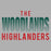 Close-up view of The Woodlands High School Highlanders Athletic Grey Women's T-shirt 024