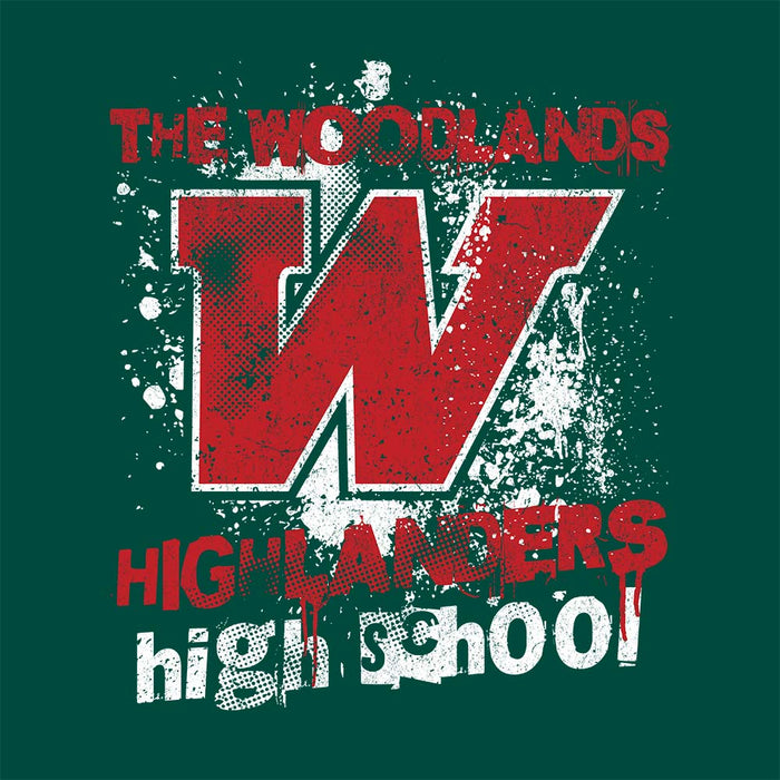 Close-up of The Woodlands High School Forest Green Premium Unisex T-shirt 204