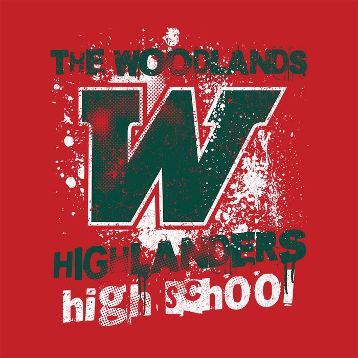 Close-up of The Woodlands High School Highlanders Red Classic Unisex T-shirt 204