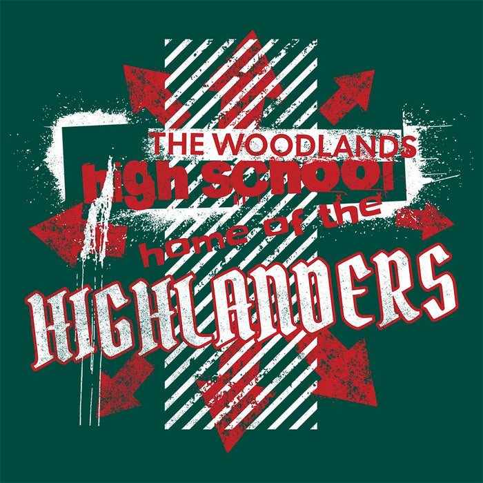 Close-up of The Woodlands High School Forest Green Premium Unisex Hoodie 205