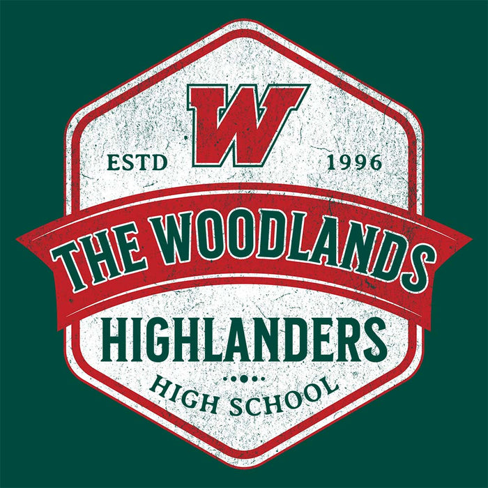 Close-up of The Woodlands High School Forest Green Premium Unisex Hoodie 206