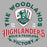 Close-up of The Woodlands High School Highlanders Unisex 3/4 sleeve Raglan T-shirt 209