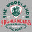 Close-up view of The Woodlands High School Highlanders Athletic Grey Women's T-shirt 209