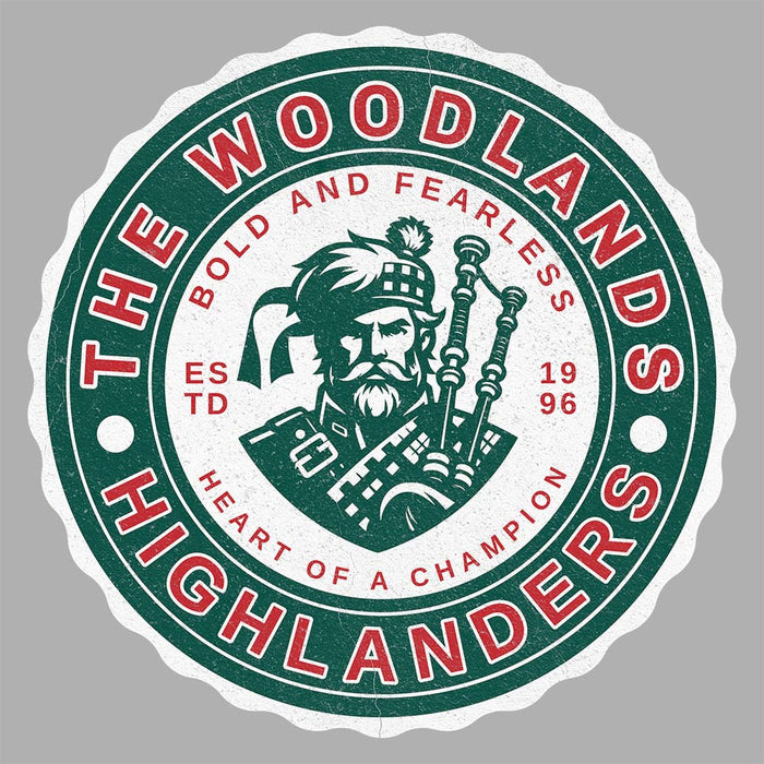 Close-up of The Woodlands High School Highlanders Red Classic Unisex T-shirt 216