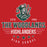 Close-up of The Woodlands High School Highlanders Red Classic Unisex T-shirt 216