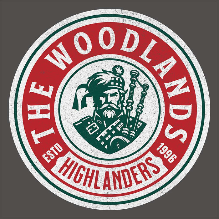 Close-up of The Woodlands High School Highlanders Charcoal Classic Unisex T-shirt 219