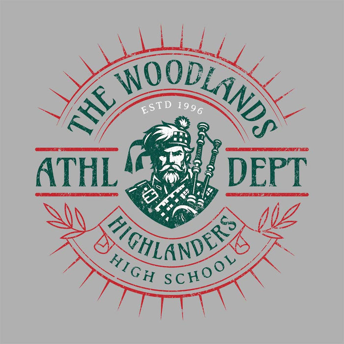 Close-up of The Woodlands High School Highlanders Sport Grey Classic Unisex T-shirt 220