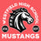 Close-up view of Westfield High School Mustangs Women's Heather Red T-shirt 208