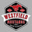 Close-up view of Westfield High School Mustangs Unisex 3/4 sleeve Raglan T-shirt 209