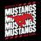 Close-up view of Westfield High School Mustangs Unisex 3/4 sleeve Raglan T-shirt 223