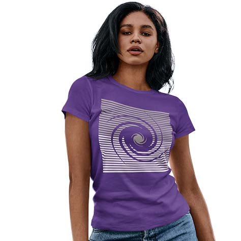 Woman wearing a Klein Cain High School Hurricanes Purple Women's T-shirt 27