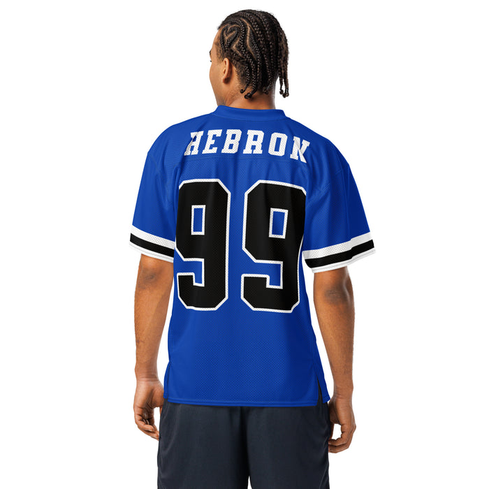 Back view of woman wearing Hebron High School Hawks Football Jersey 99