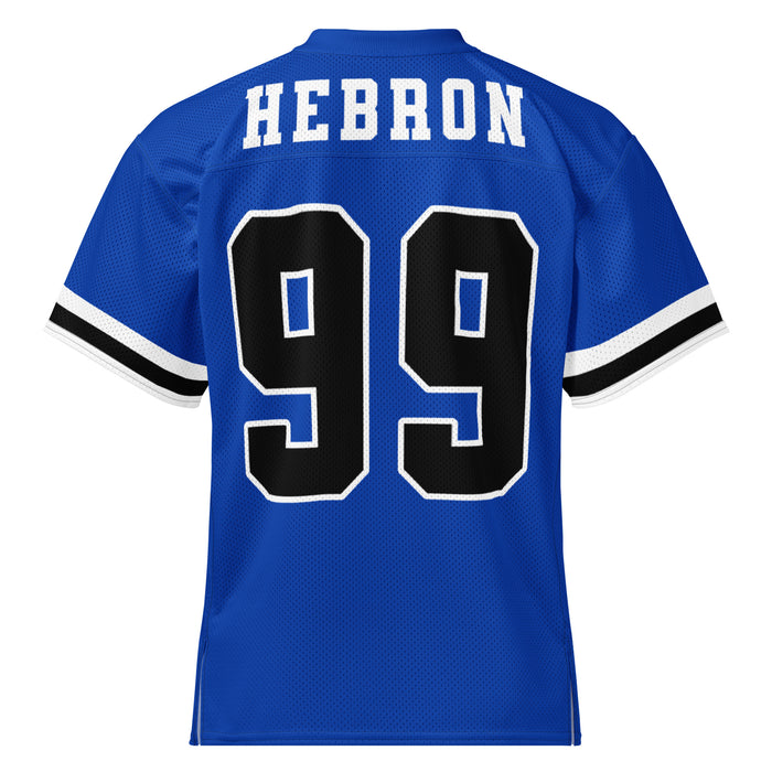Back view of Hebron High School Hawks Football Jersey 99