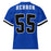 Back view of Hebron High School Hawks Football Jersey 55