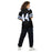 Back view of woman wearing Hebron High School Hawks Football Jersey 44