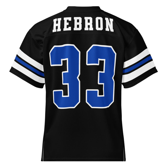 Back view of Hebron High School Hawks Football Jersey 33