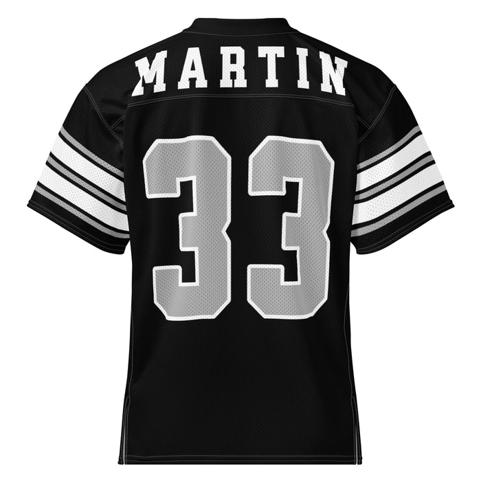Back view of Martin High School Warriors Football Jersey 33
