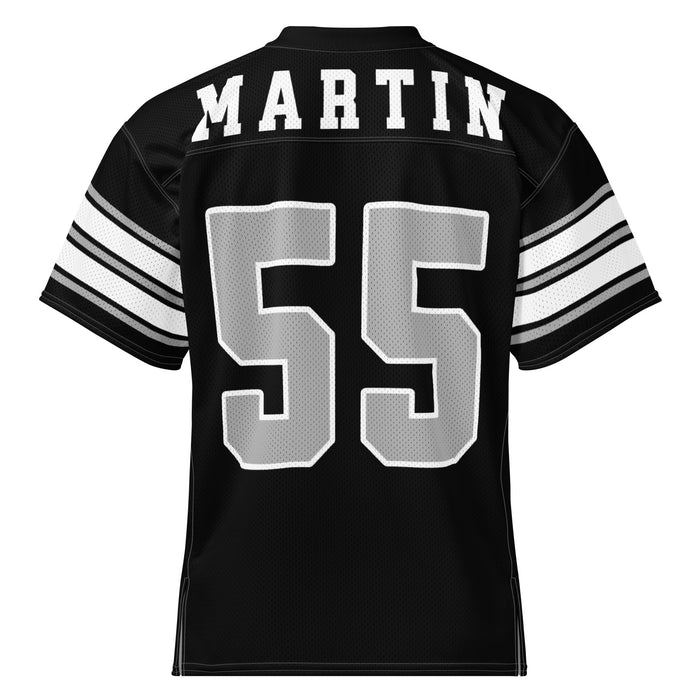 Back view of Martin High School Warriors Football Jersey 55