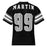 Back view of Martin High School Warriors Football Jersey 99