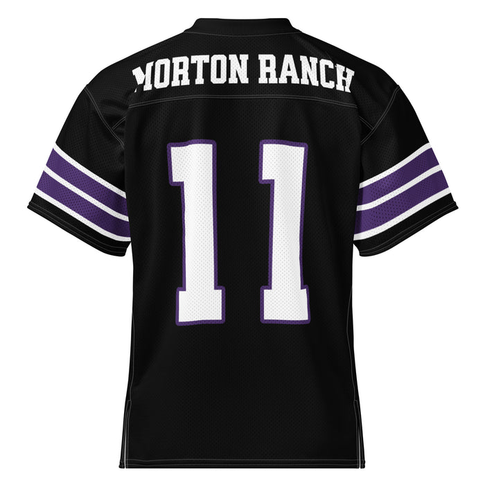 Back view of Morton Ranch High School Mavericks Football Jersey 11