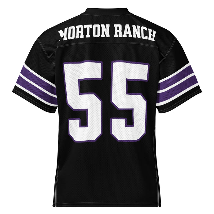 Back view of Morton Ranch High School Mavericks Football Jersey 55