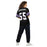 Back view of woman wearing Morton Ranch High School Mavericks Football Jersey 55
