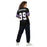 Back view of woman wearing Morton Ranch High School Mavericks Football Jersey 99