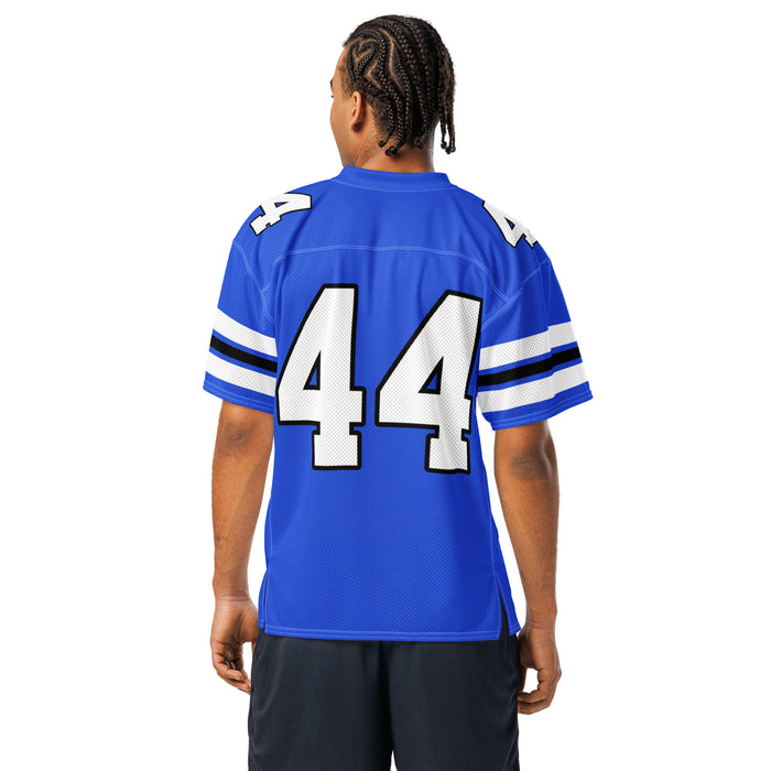 Back view of man wearing New Caney High School Eagles Football Jersey 44