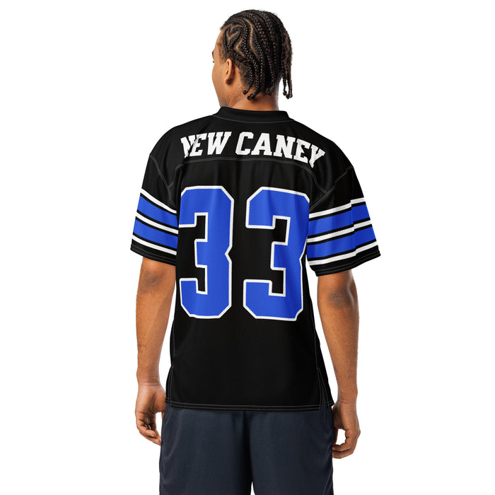 Back view of man wearing New Caney High School Eagles Football Jersey 33