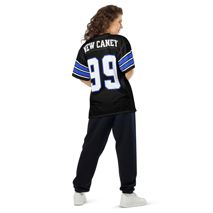 Back view of woman wearing New Caney High School Eagles Football Jersey 99